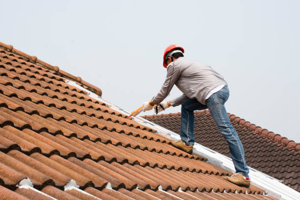 Guttering along a residential roof edge